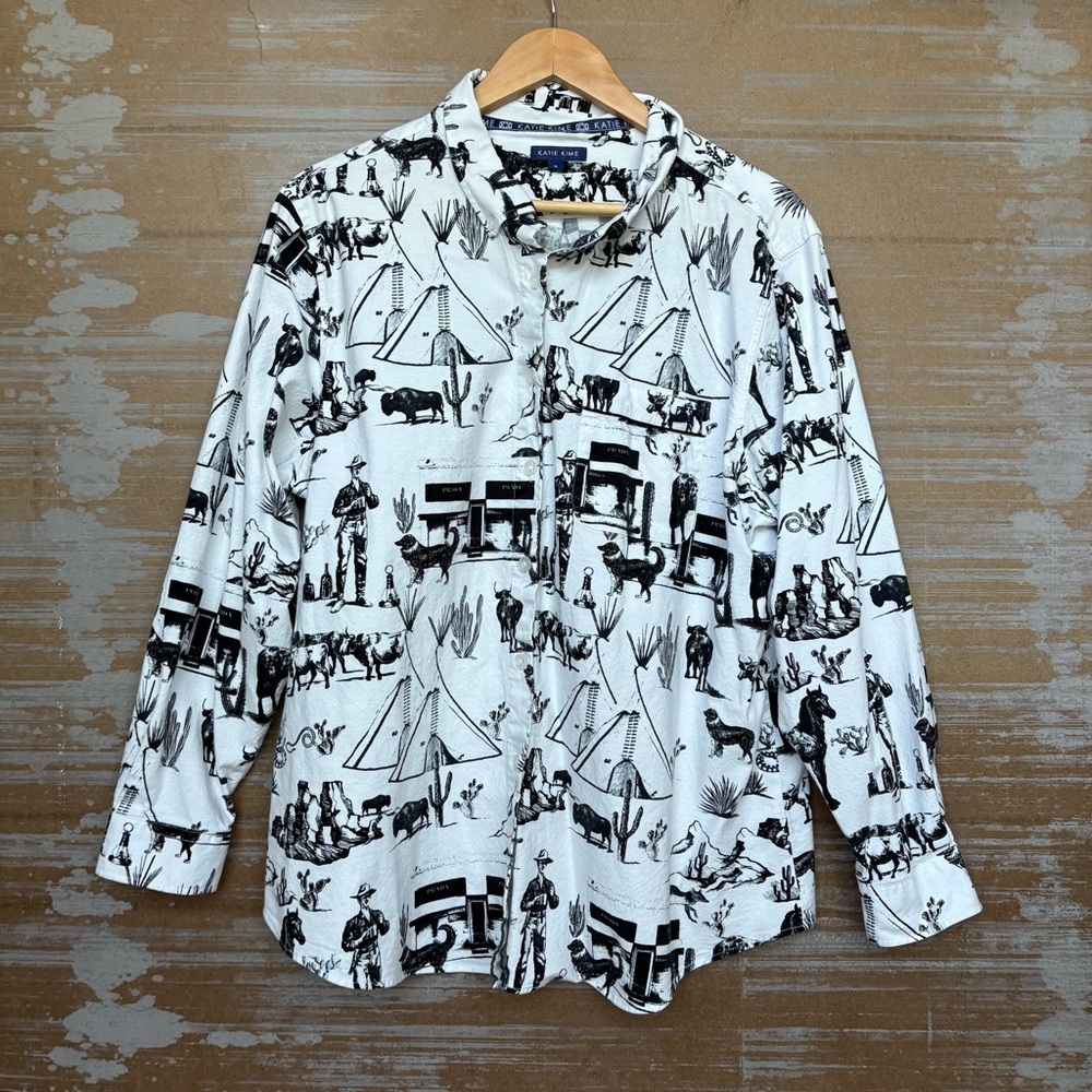 Katie Kime Marfa Burton Down Western Toile Boho Preppy Womens XL